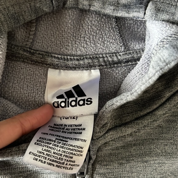 Adidas zip up hoodie size M 10/12 - Picture 3 of 8